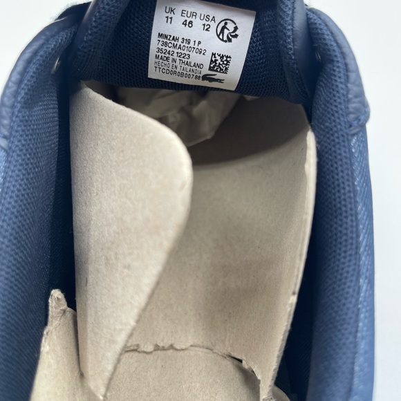 LACOSTE Minzah 319 1 P CMA Leather Lifestyle Men's Size 12 Navy - 738CMA0107092 - Picture 2 of 8